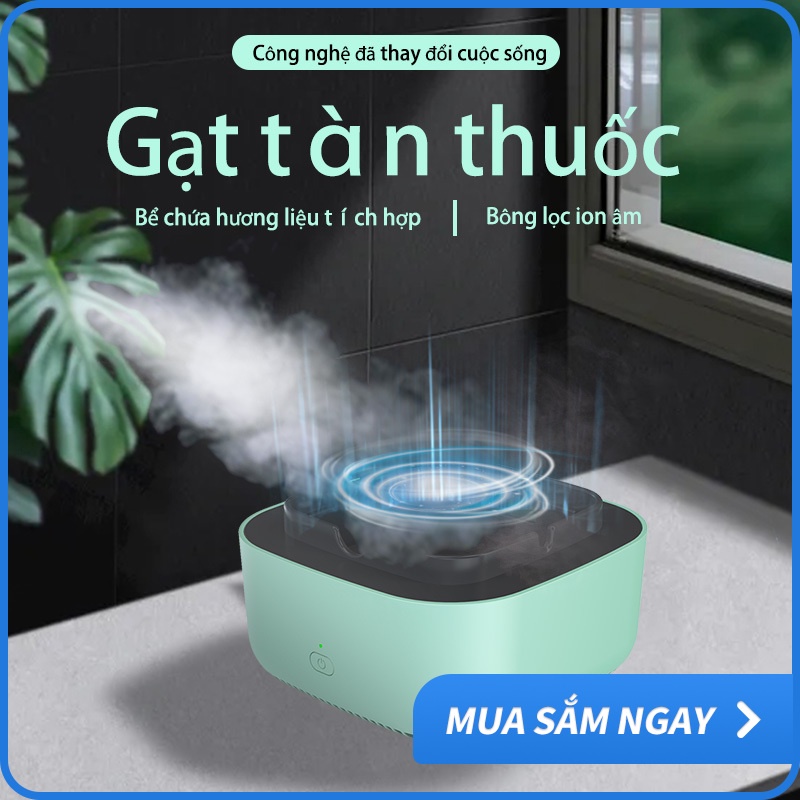 【ready stock】Gạt tàn thuốc lọc không khí không khói có cổng kích thước cầm tay cho xe hơi/văn phòng/tại nhà