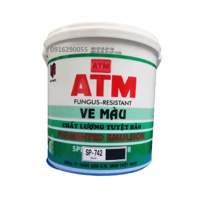 Ve ATM màu đen, xanh lá pha sơn nước