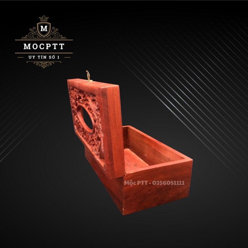 Hộp Giấy Long Phụng gỗ Hương Đá kích thước 22x8x11, dùng trong phòng khách , phòng ăn