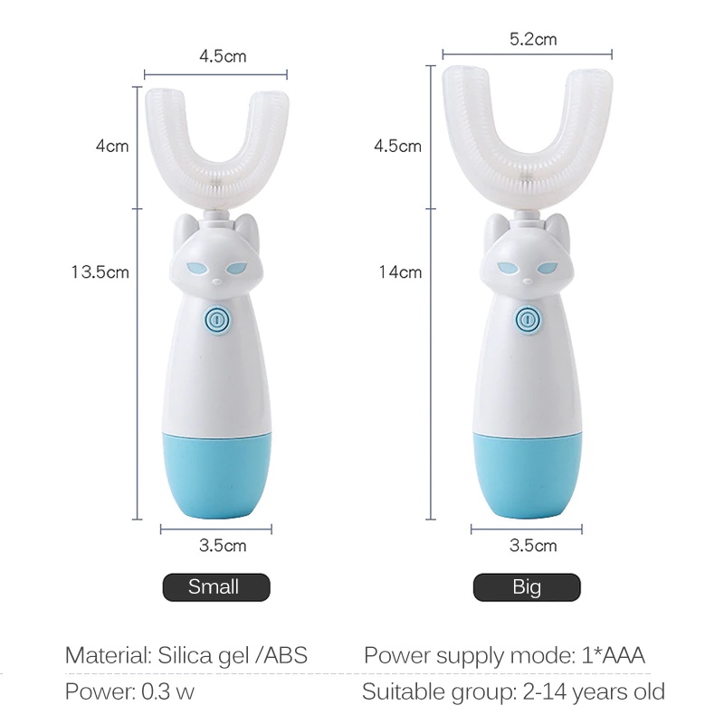 Bàn Chải Đánh Răng Tự Động Bằng Silicon Mềm Hình Chữ U Tiện Dụng Cho Bé