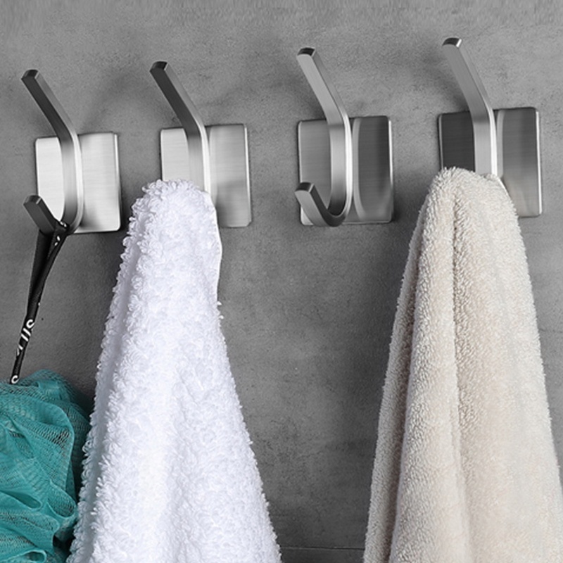 Set 4 Móc Treo Khăn Bằng Kim Loại Chịu Lực Tốt Cho Nhà Bếp / Phòng Tắm