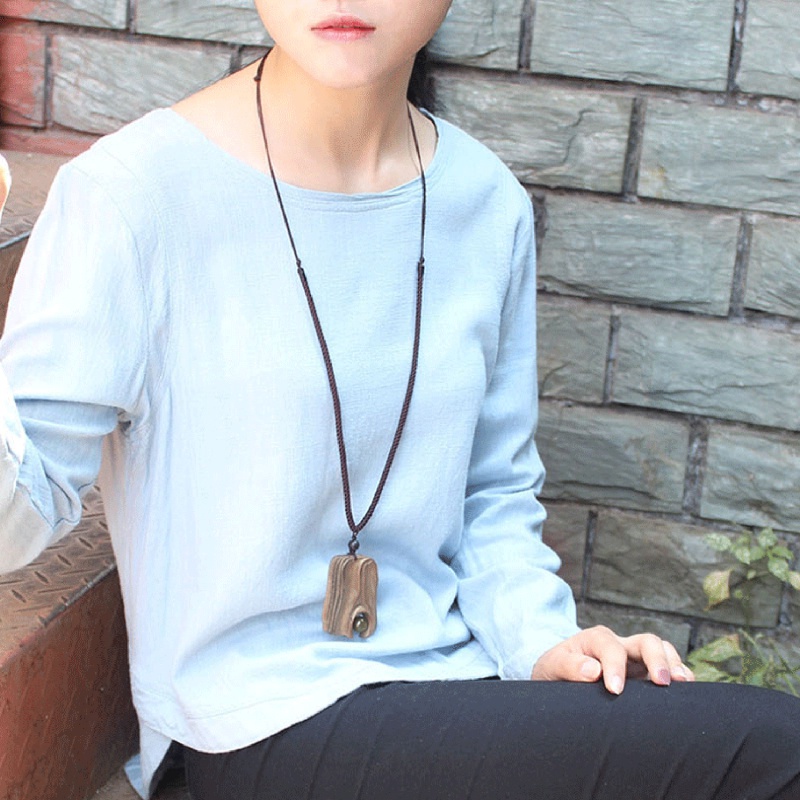 Vòng cổ Mặt Gỗ Phong Cách Retro Cho Nam Nữ