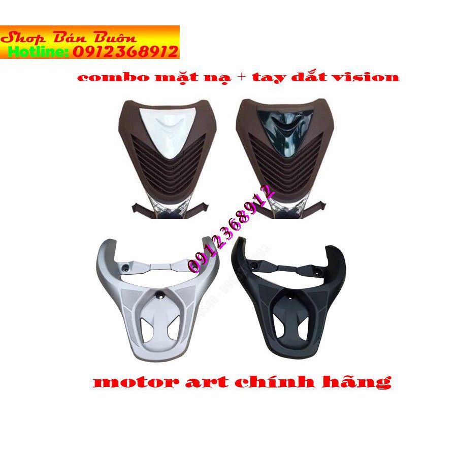 Combo mặt nạ + tay dắt vision  2016-2020  chính hãng motor art