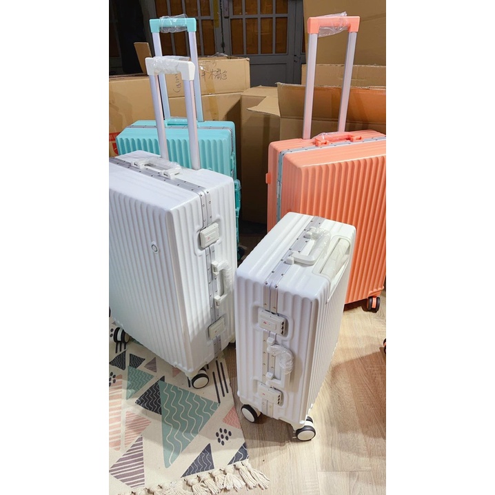 Vali khung nhôm khóa sập cao cấp chống vỡ, chống trộm size 20 inch 24 inch 29 inch