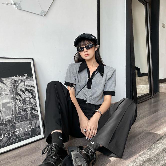 Áo Thun Tay Ngắn Cổ Polo Phong Cách Hàn Quốc Cổ Điển Thời Trang Mùa Hè Cho Nữ | BigBuy360 - bigbuy360.vn