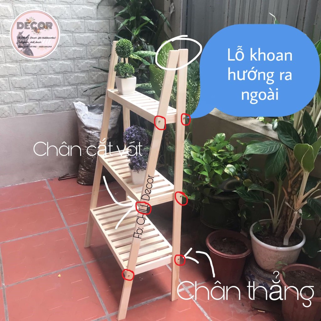 [𝐇𝐀𝐍𝐆 𝐂𝐎 𝐒𝐀𝐍] KỆ GỖ THÔNG 3 TẦNG- KỆ ĐỂ CÂY BAN CÔNG 100% GỖ THÔNG LOẠI A TỰ NHIÊN- CÓ Sỉ - KỆ ĐỰNG CÂY- KỆ ĐỂ CÂY CẢNH