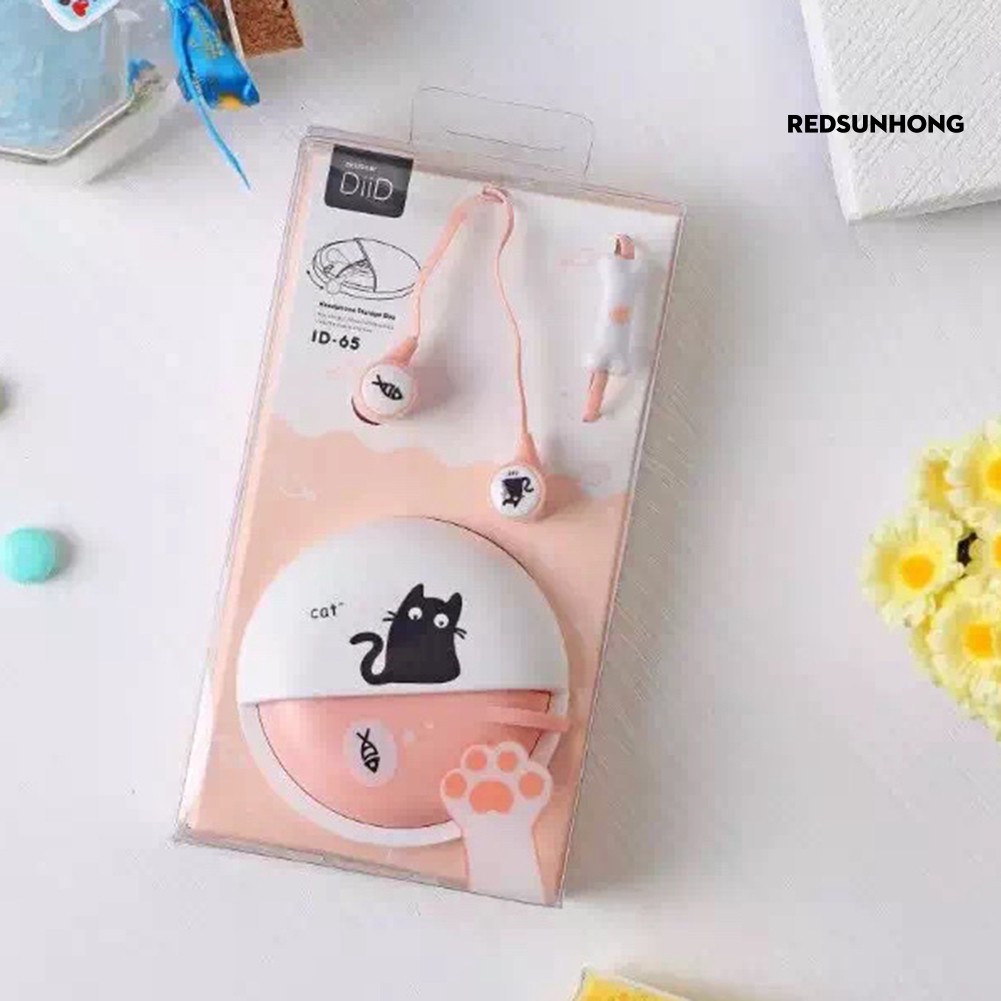 Tai Nghe Nhét Tai Hình Mèo Đáng Yêu Có Mic