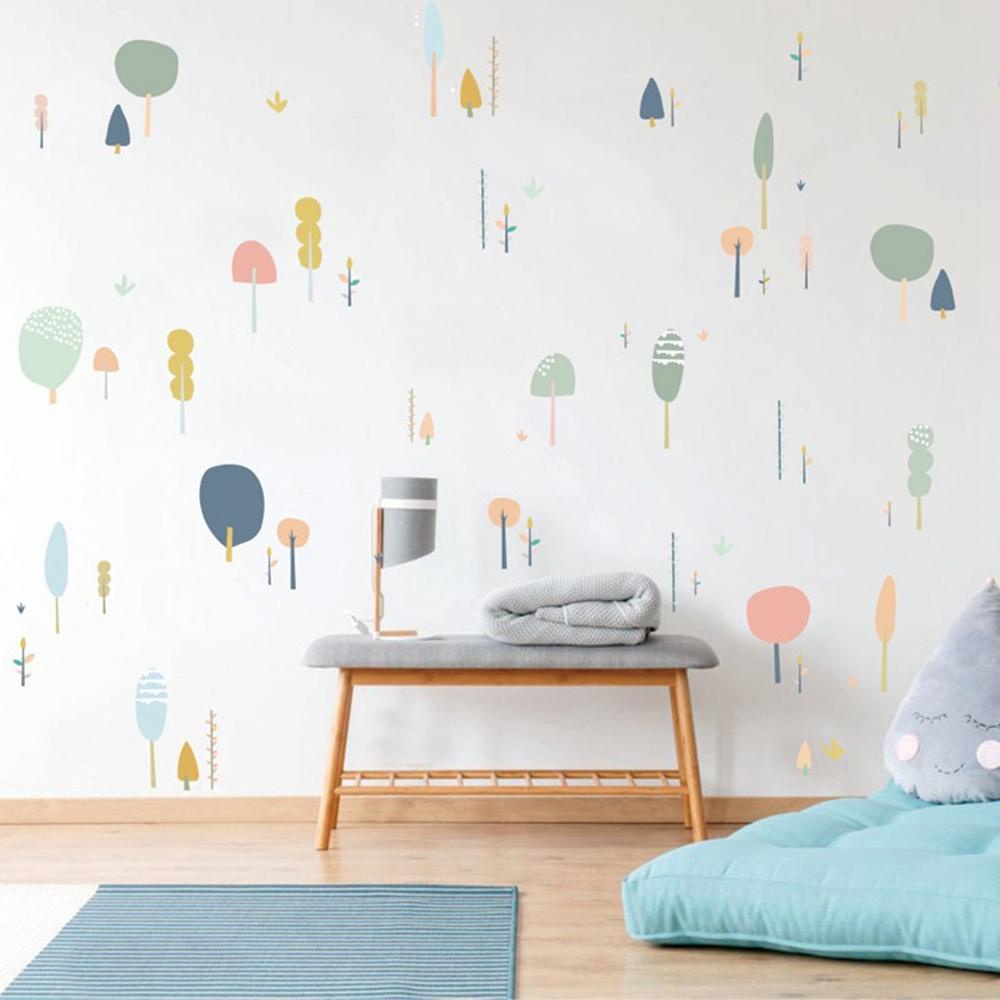 Sticker Dán Tường Hình Cây Hoạt Hình Phong Cách Bắc Âu