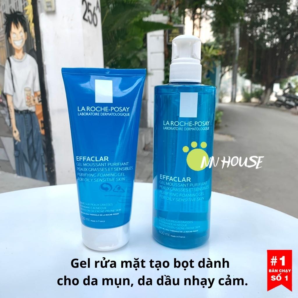 Sữa rửa mặt La Roche Posay 400ml Effaclar giảm mụn, kiềm dầu, dưỡng ẩm da mặt, gel rửa mặt, srm cho da dầu mụn, nhạy cảm