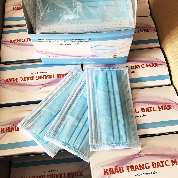 Hộp 50 cái khẩu trang y tế chuẩn 4 lớp DATC MAX - Hàng có sẵn