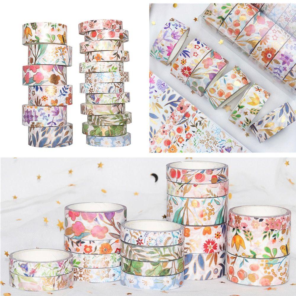 PISTA Set 18 Cuộn Băng Dính Trang Trí Họa Tiết Dễ Thương Thời Trang