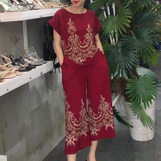 Đồ bộ trung niên ống rộng cao cấp
