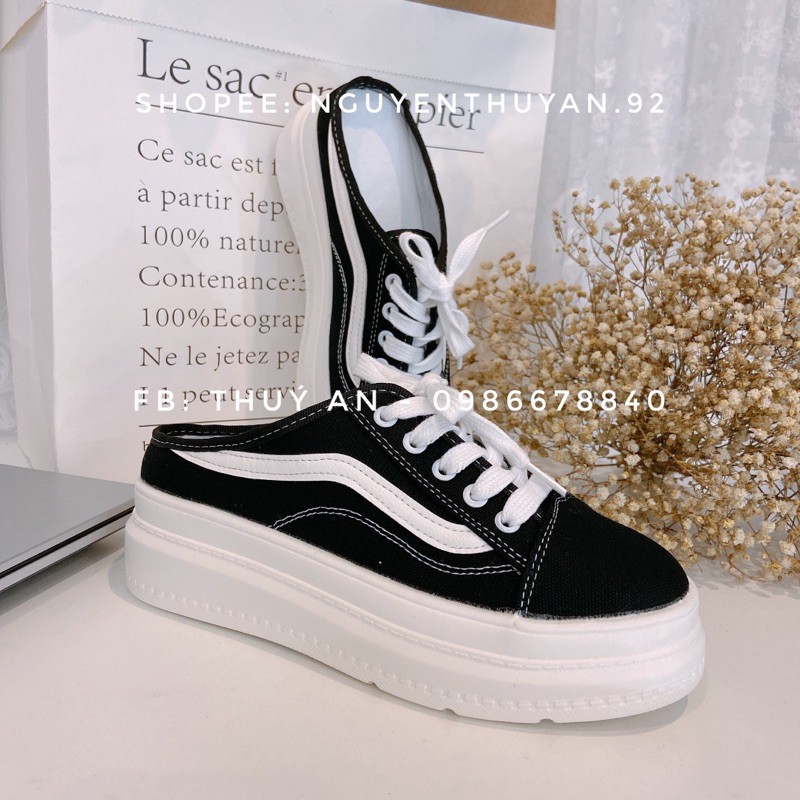 Giày sục thể thao đế bánh mì 6cm