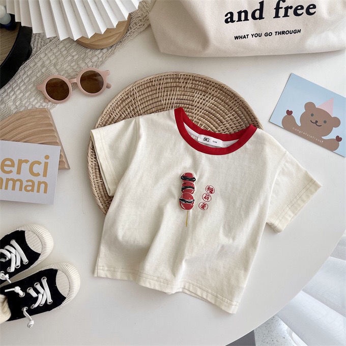 Áo Thun 100% Cotton Nguyên Chất Tay Ngắn Phong Cách Nhật Bản Thời Trang Mùa Hè Hàng Mới 2022 Dành Cho Bé Trai Và Bé Gái