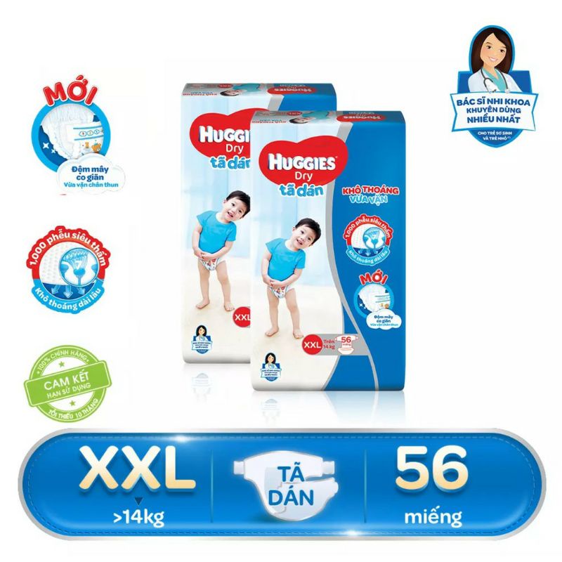 [Siêu Sock MUA 2 TẶNG 1] Bỉm Tã Dán Huggies XL38/ XXL34/ XXL56