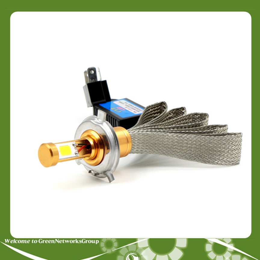 Đèn pha-cos 3 Led chân H4 có râu tản nhiệt (đèn trợ sáng dành cho xe máy)