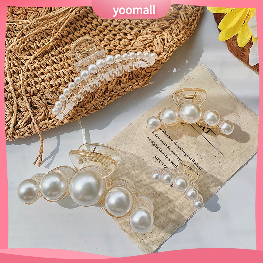 Kẹp Tóc Càng Cua Đính Ngọc Trai Giả Thời Trang Dành Cho Nữ