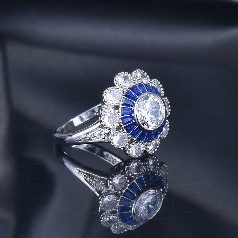 Nhẫn Hình Hoa Đính Đá Zircon Lấp Lánh Phong Cách Thanh Lịch Cho Nữ