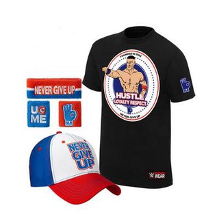 Combo Áo + Mũ + Băng Tay John Cena "Hustle Loyalty Respect" đen