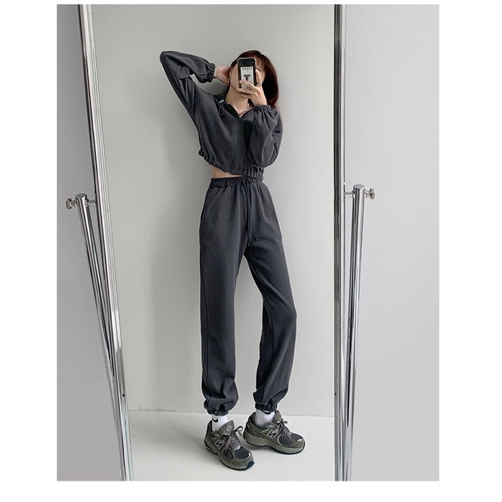 Set nỉ crotop trơn màu