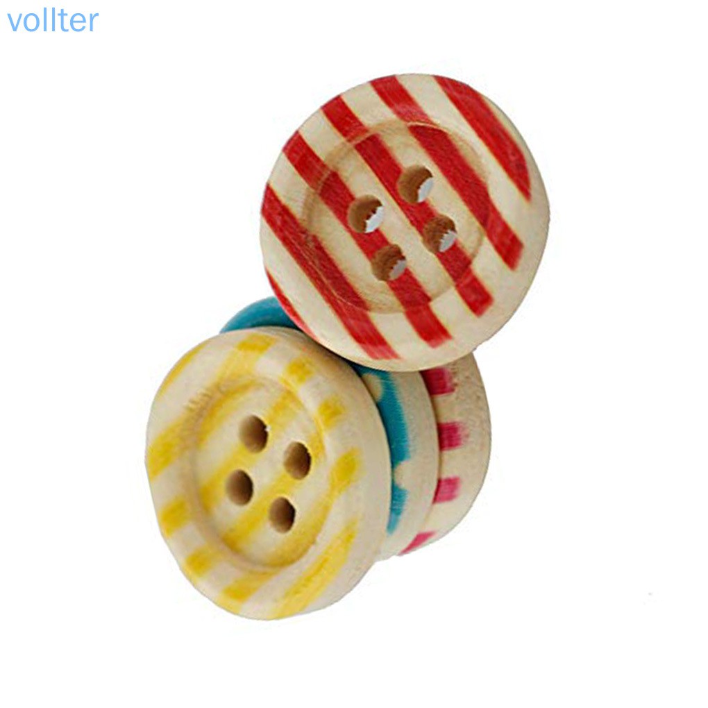 Set 100 Nút Gỗ 4 Lỗ Nhiều Hình Dáng