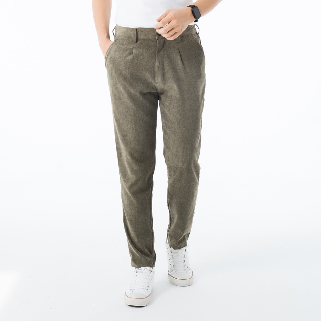 Quần Baggy Ống Rộng Hàn Quốc ROUGH Vải Nhung Tăm, Phong Cách Trẻ Trung, Năng Động