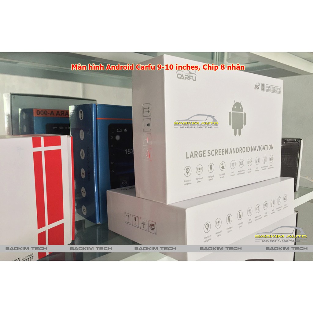 Màn Hình Android CARFU Chip 8 nhân, Ram 2GB, Rom 32GB, gắn sim 4G...