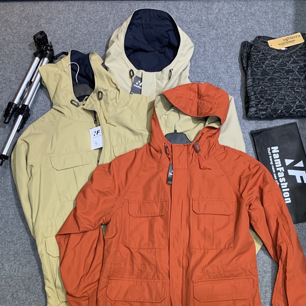 Áo parka nam hàng hiệu cao cấp chất kaki mềm chống nước nhẹ