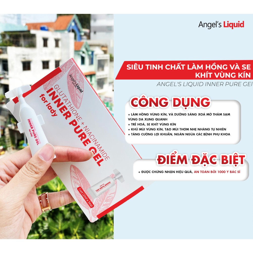 Tinh Chất Làm Hông Và Se Khít Vùng Kín Angel Liquid Glutathione + Niacinamide Inner Pure Gel 2ml/ống