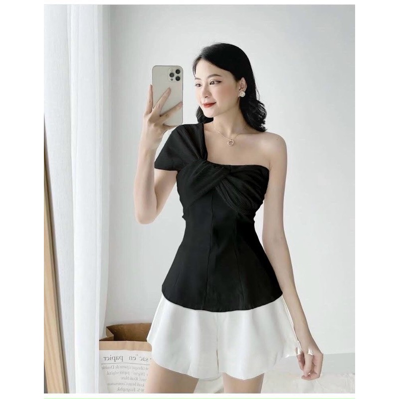Set áo lệch vai+ chân váy