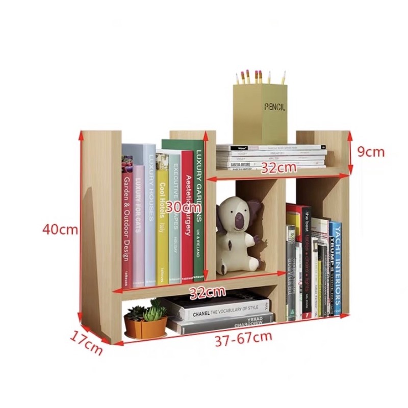 Kệ Sách Gỗ Lắp Ghép Để Bàn Học Gỗ MDF Dày 17 CM home decor - Kệ đa năng thông minh để bàn