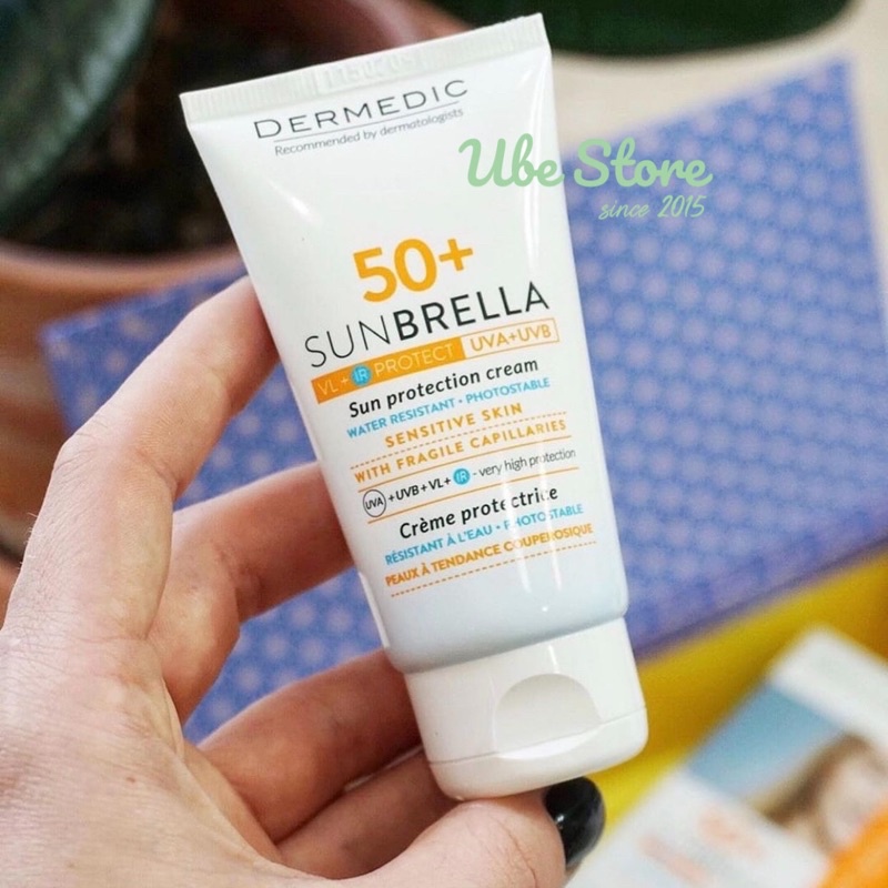 (CÓ BILL) KEM CHỐNG NẮNG PHỔ RỘNG DERMEDIC SUNBRELLA SUN PROTECTION CREAM SPF50+ 50ML