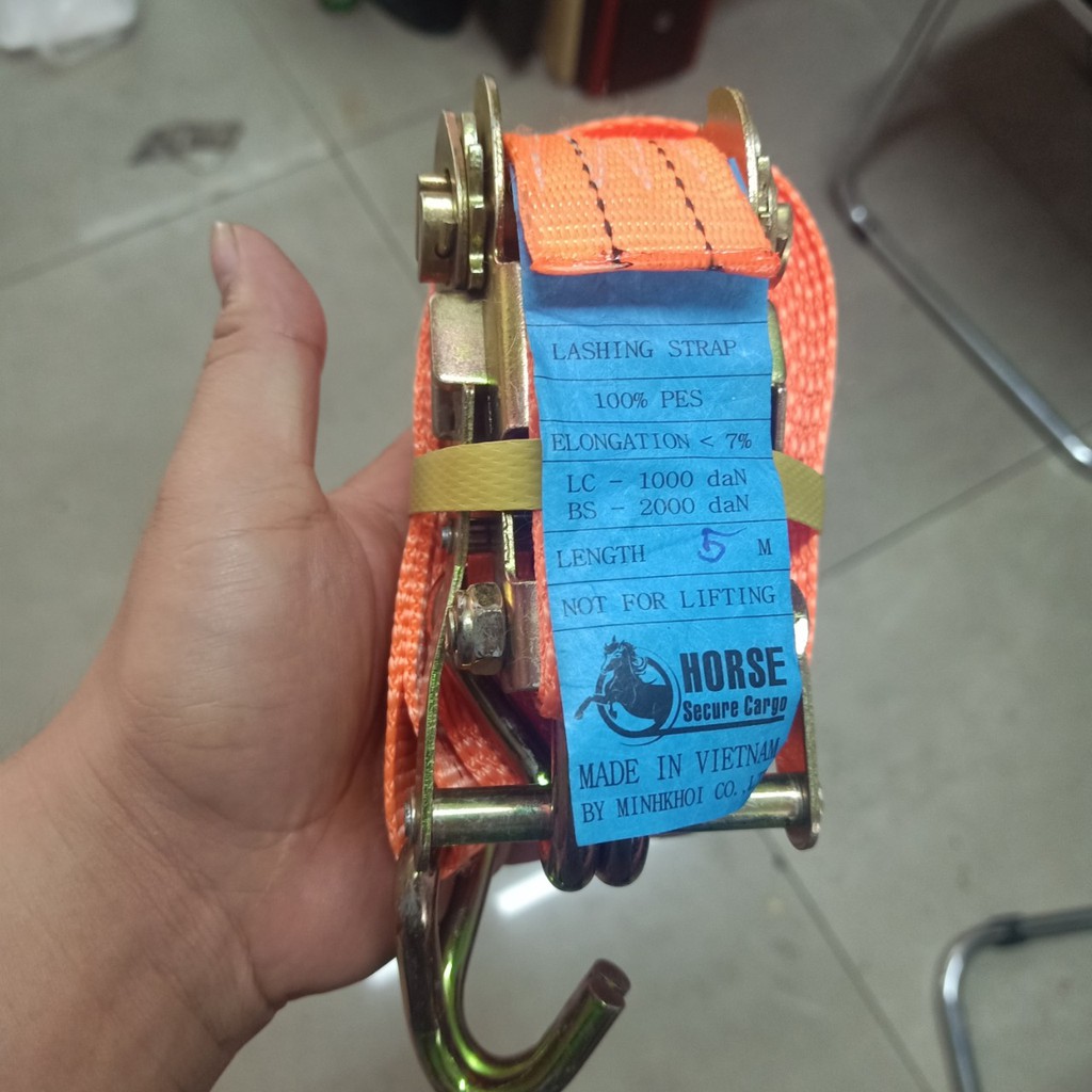 Dây tăng đơ vải chằng hàng 38mm x 5 Mét 2 Tấn Thái Bình Vina