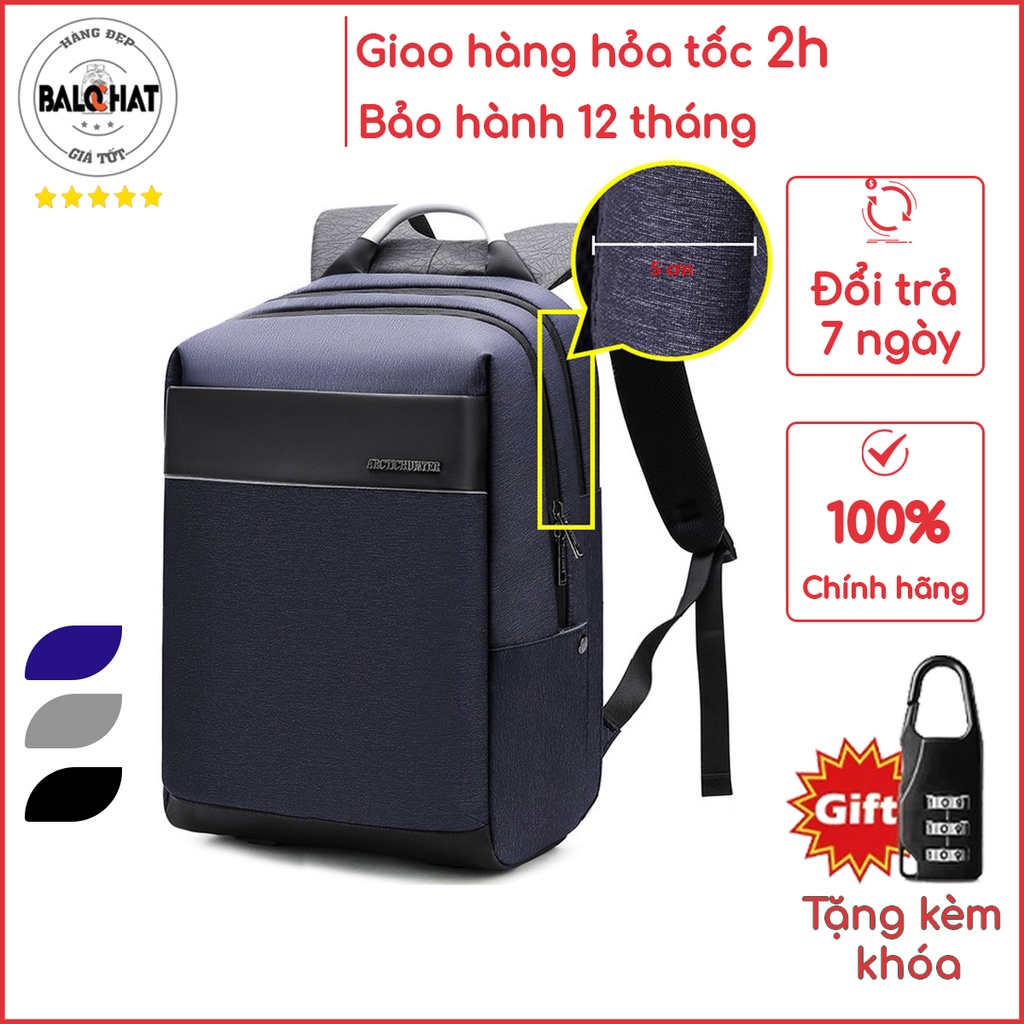 Balo laptop thời trang cao cấp ARCTIC HUNTER B00218 chống thấm nước, kiểu dáng sang trọng, cổng sạc USB - Tay xách nhôm