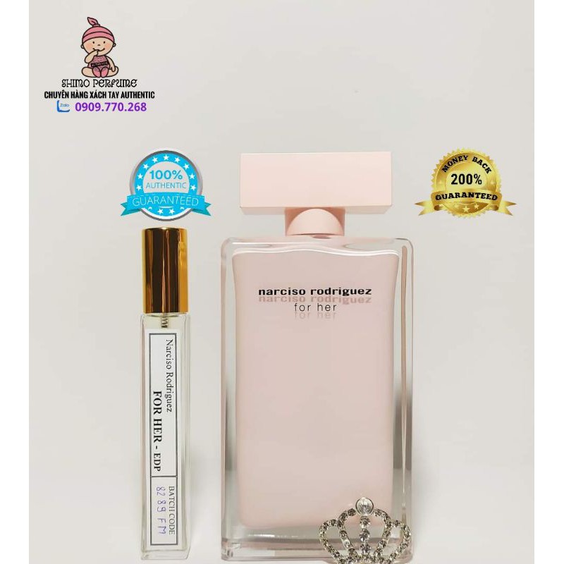 ( Mẫu Thử 5ml - 10ml ) Nước hoa nữ Narciso Rodriguez For Her EDP