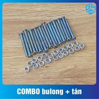 Combo 20 con bulong ốc vít size m2 + tán