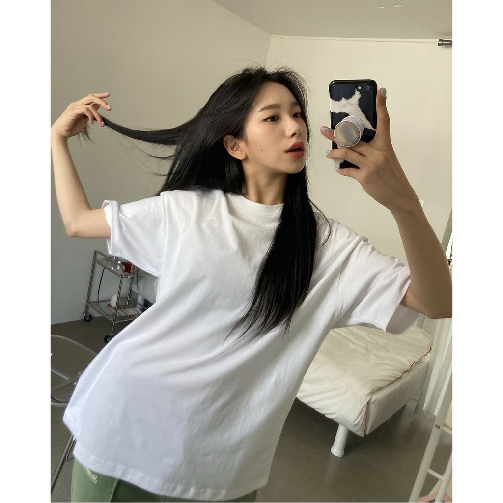 Áo thun trắng trơn tay lỡ form rộng đẹp oversize, áo phông trắng nữ tay lỡ hàn quốc cotton ATT01 Miucho basic tee | BigBuy360 - bigbuy360.vn