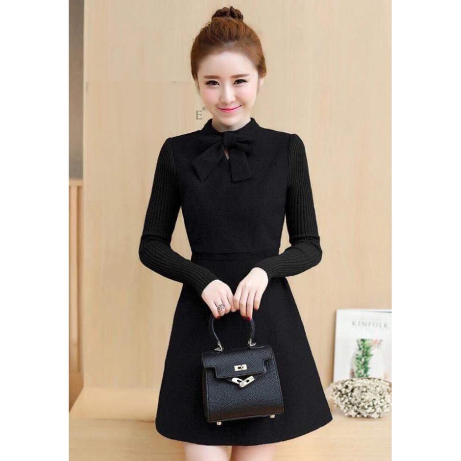 Bán sỉ ĐÂM DẠ NƠ CỔ PHỐI TAY LEN DVNL16 ❤️FREE SHIP❤️