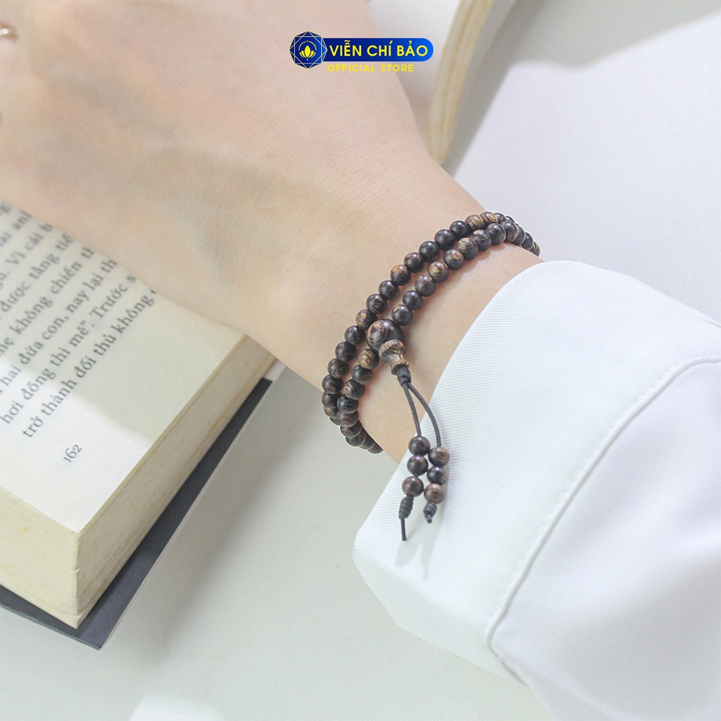 Chuỗi vòng tay trầm hương sánh chìm 108 hạt 4mm thời trang phụ kiện trang sức Viễn Chi Bảo V000764-4