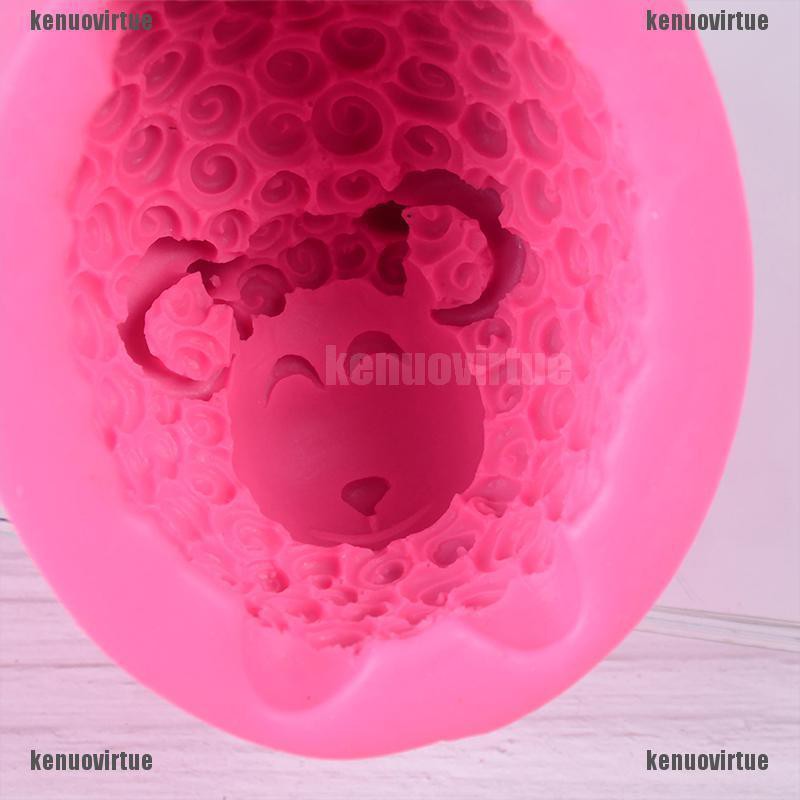 Khuôn làm kẹo sô cô la/xà phòng hình chú cừu 3d xinh xắn bằng silicone