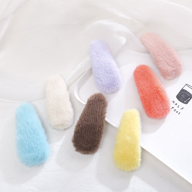 Kẹp tóc KIDSBOWS phối vải lông hình dạng giọt nước đáng yêu xinh xắn dành cho bé gái