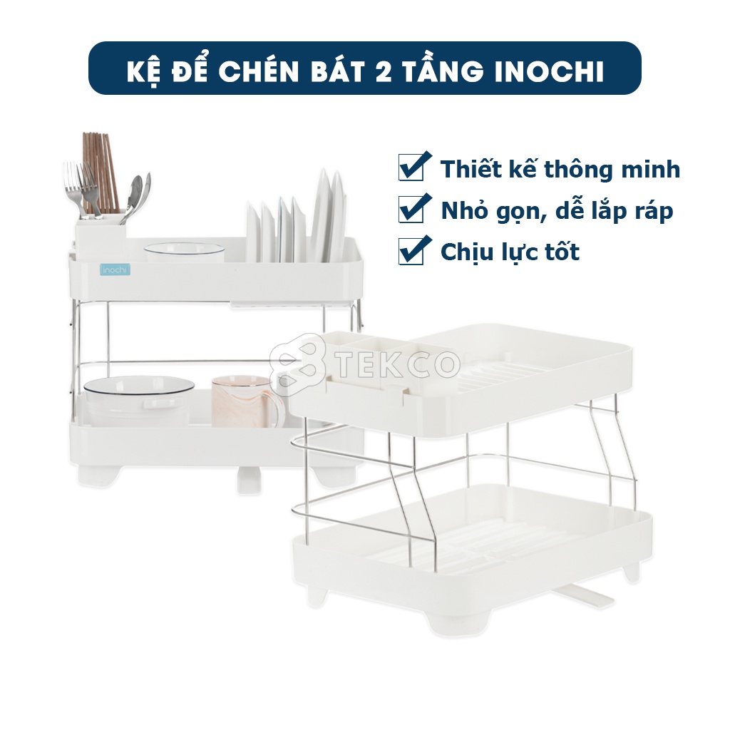 Kệ Đựng Chén Bát Dĩa Tokyo INOCHI 2 Tầng - Giá Để Bát Đũa Trên Bồn Rửa, Kệ Để Đồ Nhà Bếp Chịu Lực Tốt