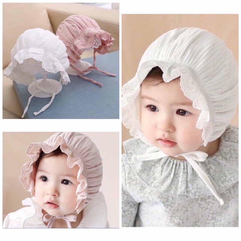 Mũ Vải Tiểu Thư Xinh Xắn Đáng Yêu Cho Bé 0-18m