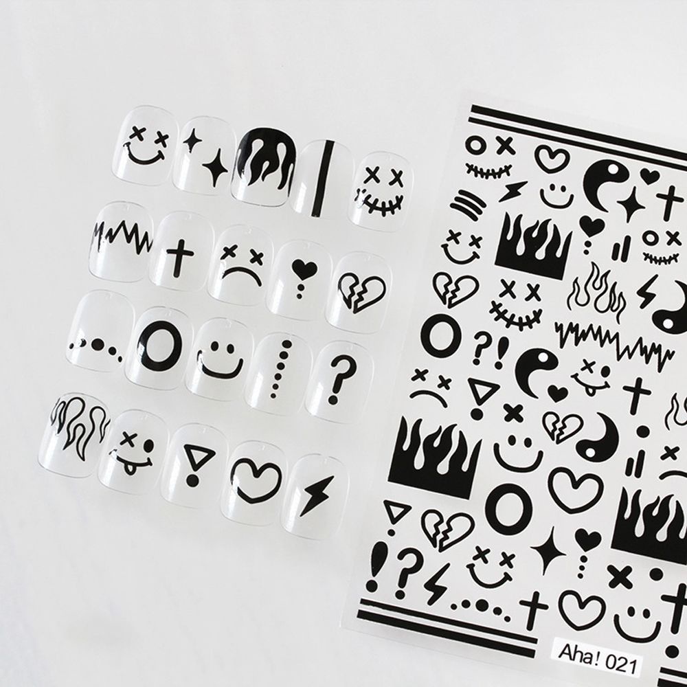 [Hàng mới về] Nhãn Dán Trang Trí Móng Tay Tự Dính Họa Tiết Hoạt Hình Nhiều Màu Sắc Cho Nữ