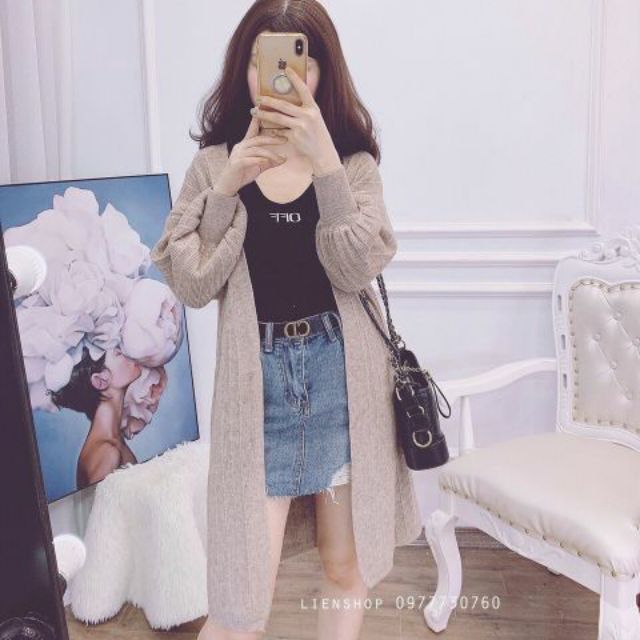 Cadigan tay bồng dáng dài