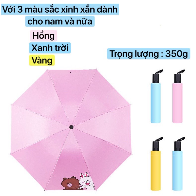 Dù che nắng mua hình chú thỏ gấu dễ thương xinh xắn với 3 màu sắc đa dạng đáng yêu