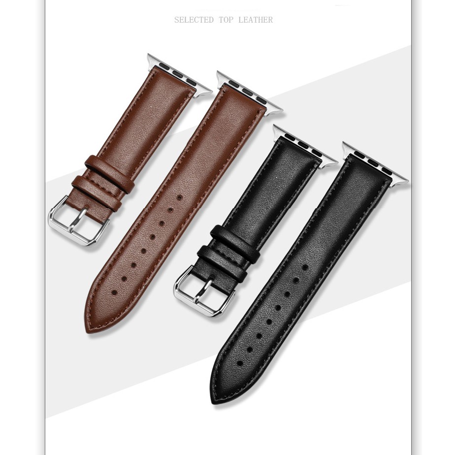 Dây Đeo Đồng Hồ Apple Watch Da Bò Cao Cấp Genuine Leather Watch TC-3842