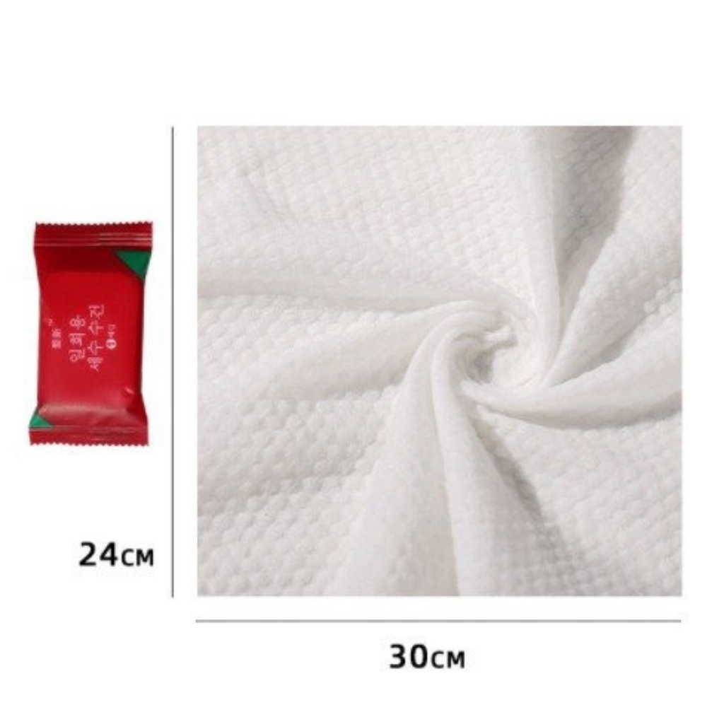 Khăn Lau Mặt Nén Cotton Hình Chữ Nhật Dùng Một Lần Khi Đi Du Lịch