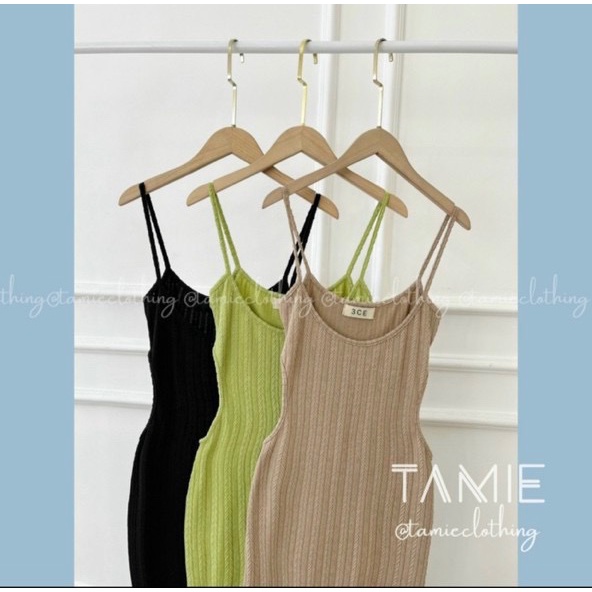 Đầm 2 dây ôm body dáng dài kiểu khoét  2 bên eo cực hot , chất thun gân mềm mịn ly