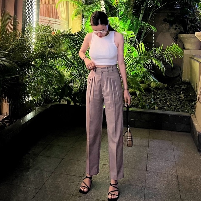 Quần tây dáng baggy xếp ly , Peace House Clothing